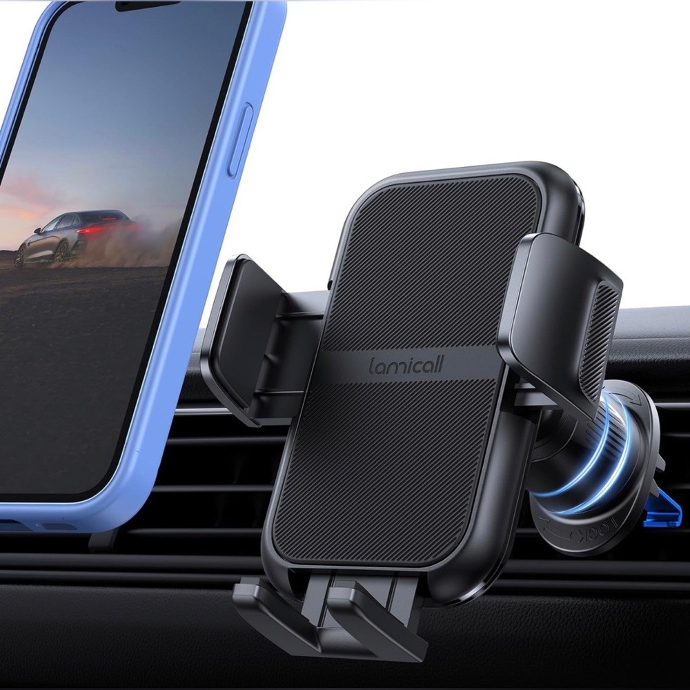 Brand New Wider Clamp&Metal Hook Air Vent Cell Phone Holder Cradle/Black